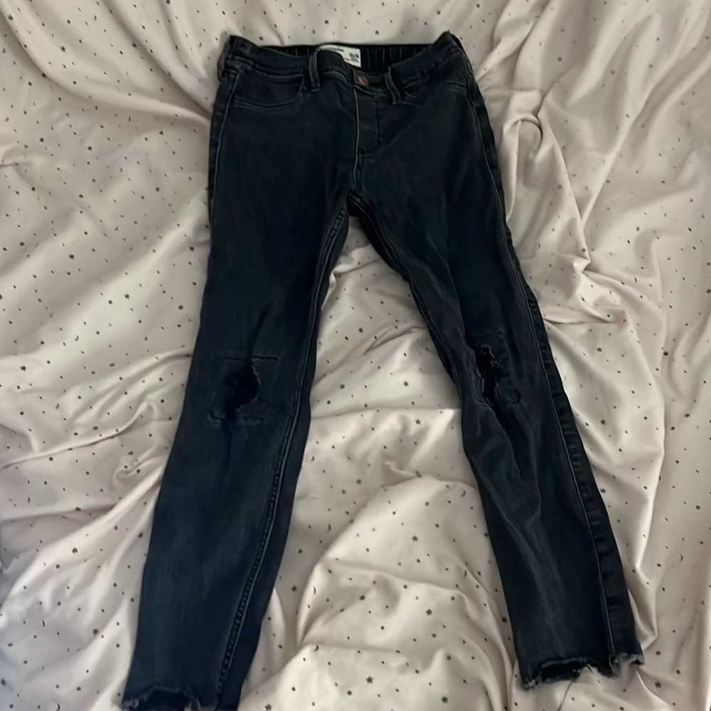 A&F black ripped jeans
